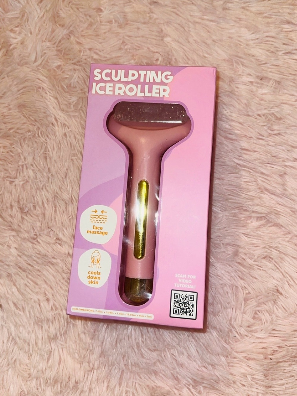 Pink Sculpting Ice Roller Facial Massage Tool